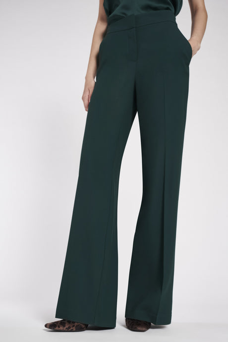 Pantaloni larghi con vita regolare in crepe di viscosa