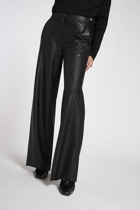Pantalone largo in ecopelle