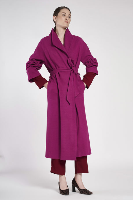 Cappotto lungo in lana mouflon