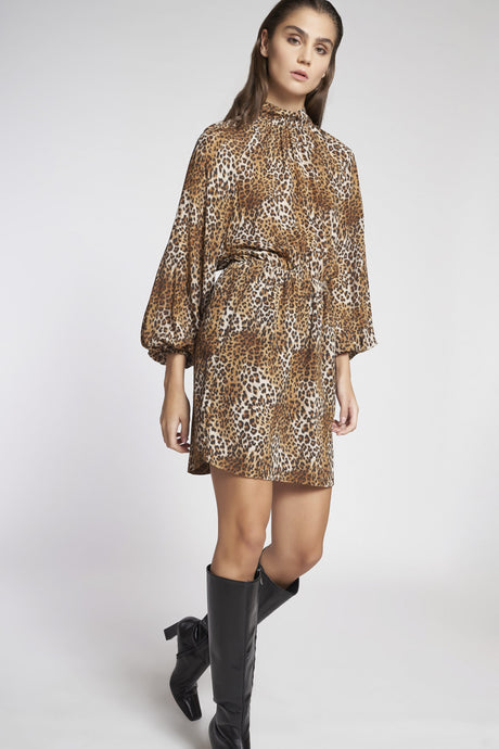 Abito corto in stampa leoprint