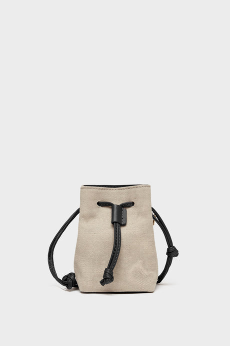 Mini bag in canvas e pelle