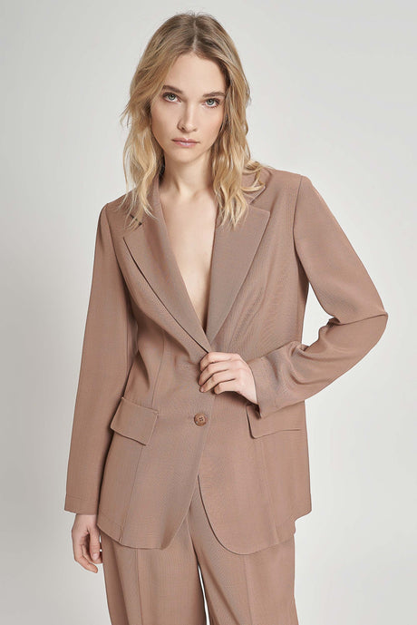 Blazer monopetto in shantung di viscosa