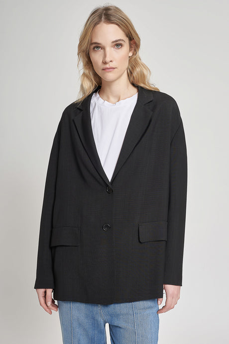 Blazer over monopetto in shantung di viscosa