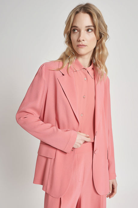Blazer monopetto in crepe di viscosa