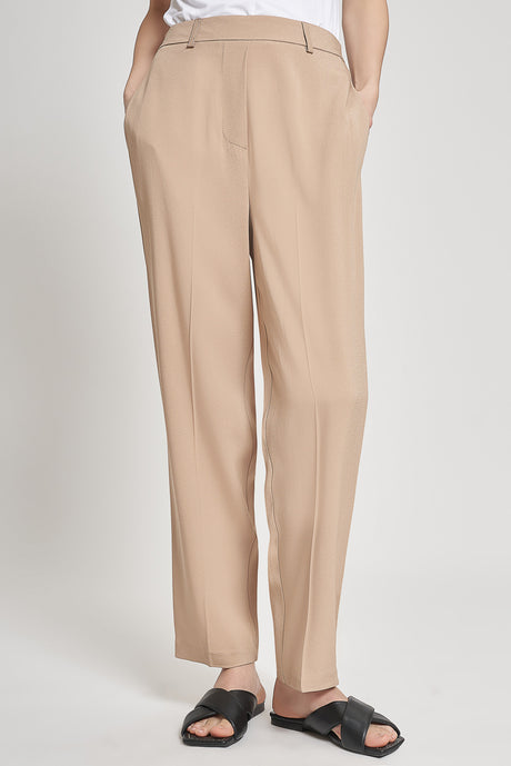 Pantaloni ampi con cavallo basso in crepe di viscosa