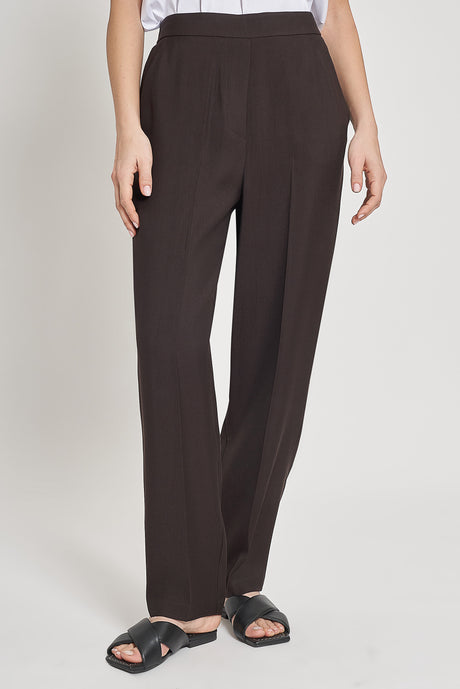 Pantaloni ampi in tessuto fluido diagonale
