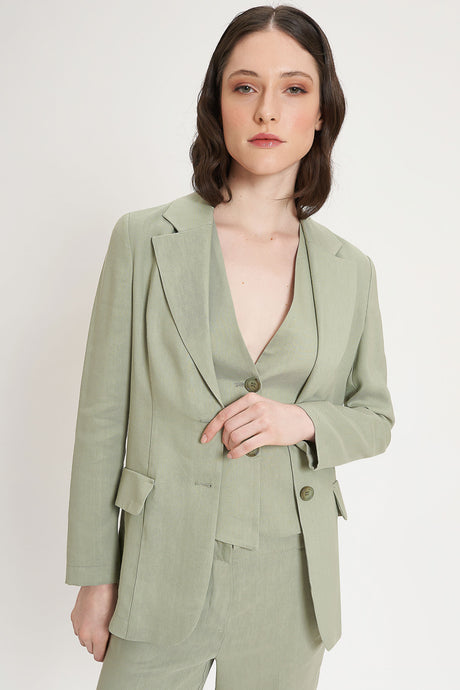 Blazer monopetto in lino
