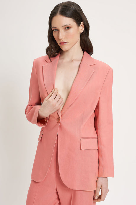 Blazer chiusura un bottone in lino