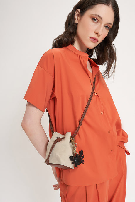 Camicia a maniche corte in popeline
