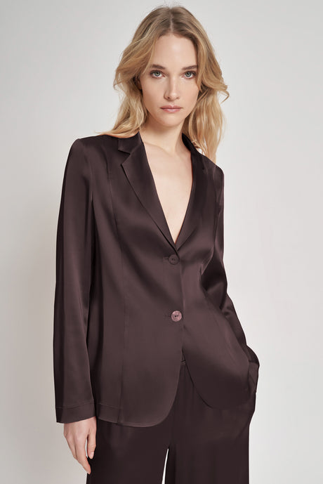 Blazer monopetto in raso