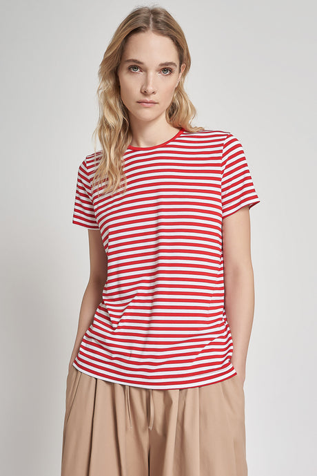 Maglia mezze maniche in jersey rigato
