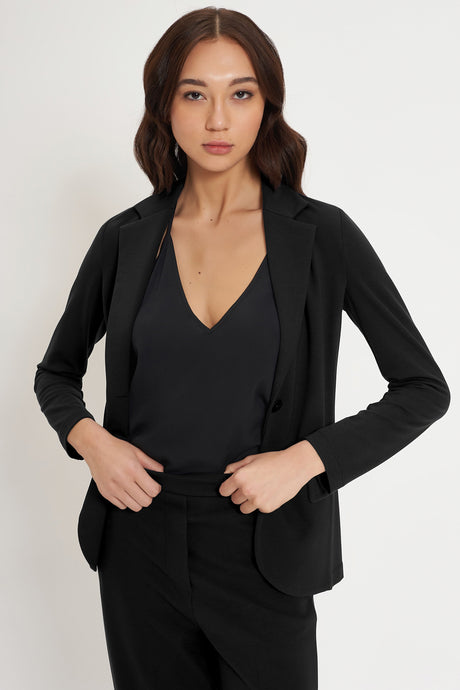 Blazer monopetto in tessuto maglia