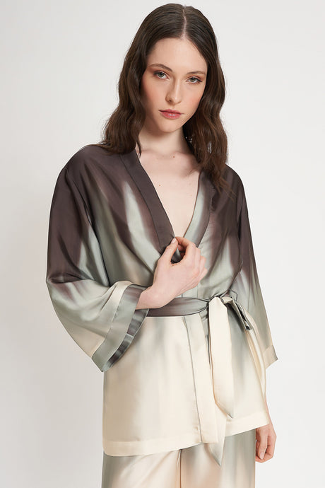 Kimono in raso stampato
