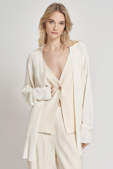 Cardigan lungo in viscosa crepe