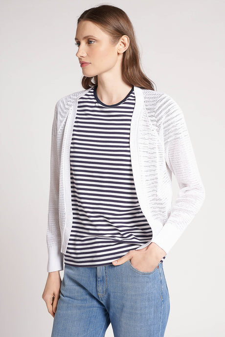 Cardigan in viscosa crepe traforata