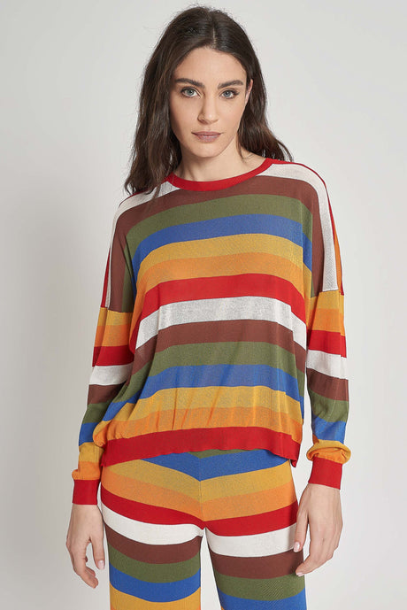 Maglia a maniche lunghe in viscosa crepe